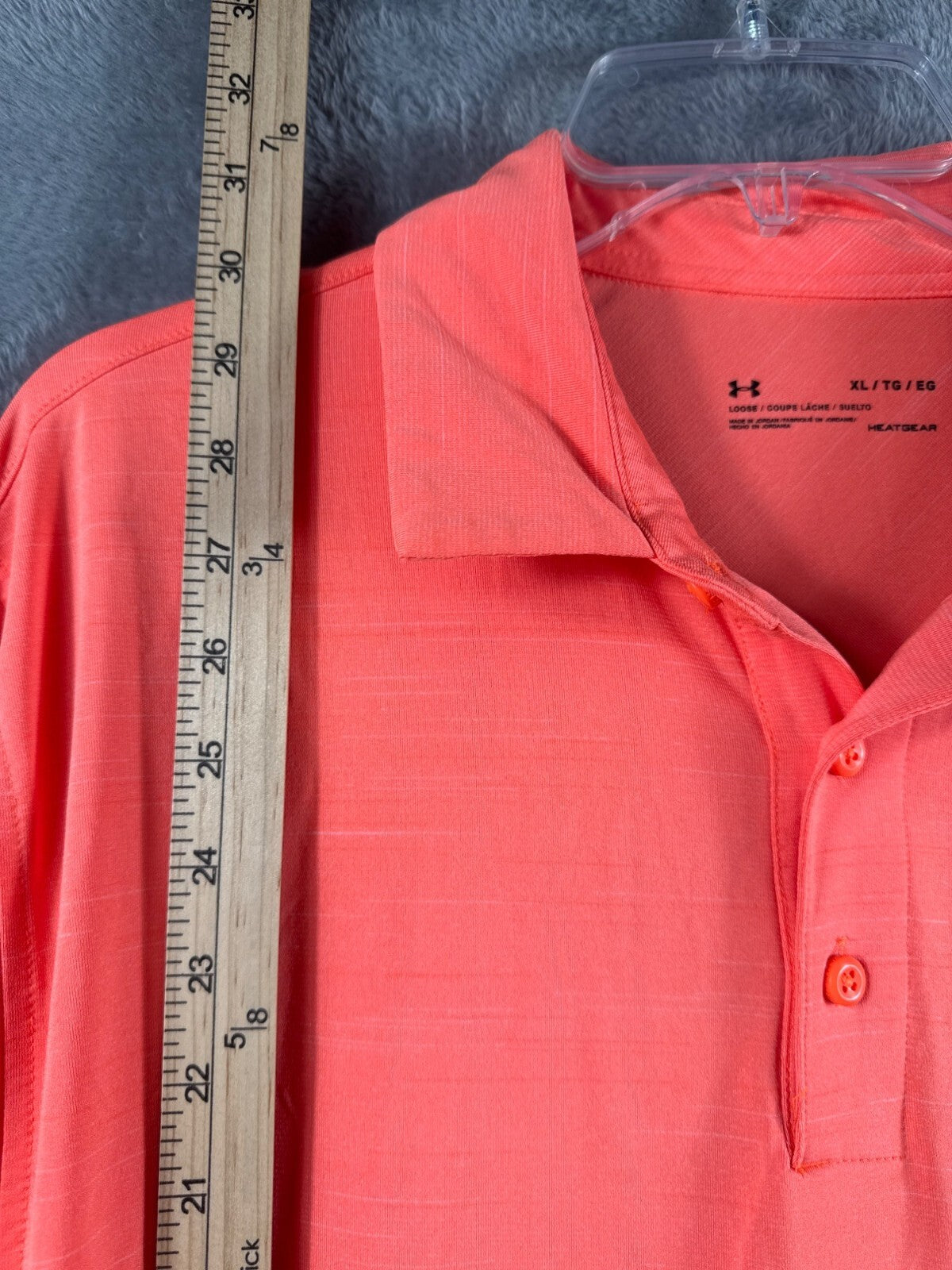 Under Armour HeatGear Loose Fit Mens Polo Shirt XL Orange Lightweight