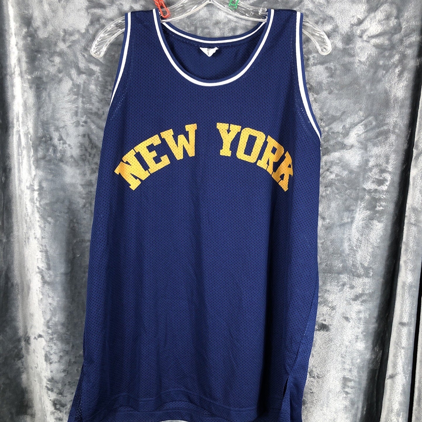 Mens Tank Top New York Jersey Blue Mens Size Large Shirt