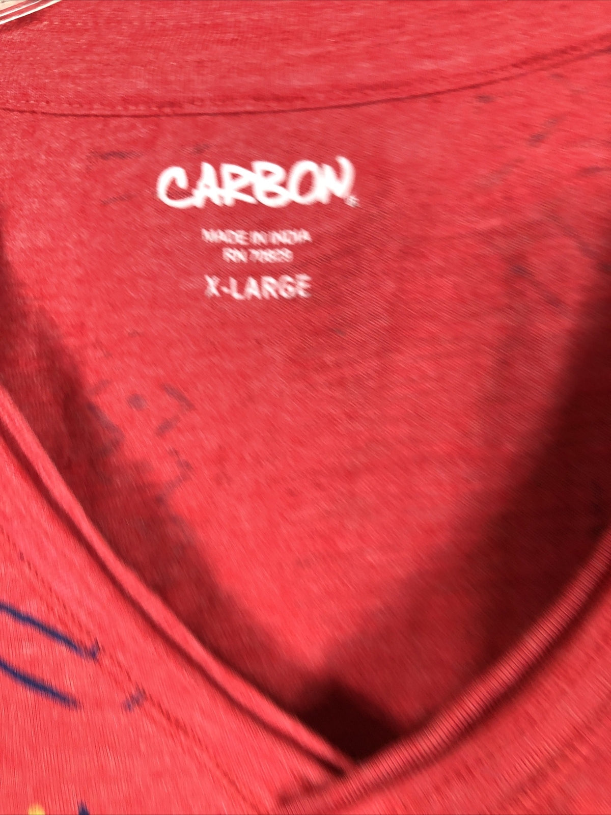 Carbon Mens T Shirt Red Size Adult X-Large Shirt