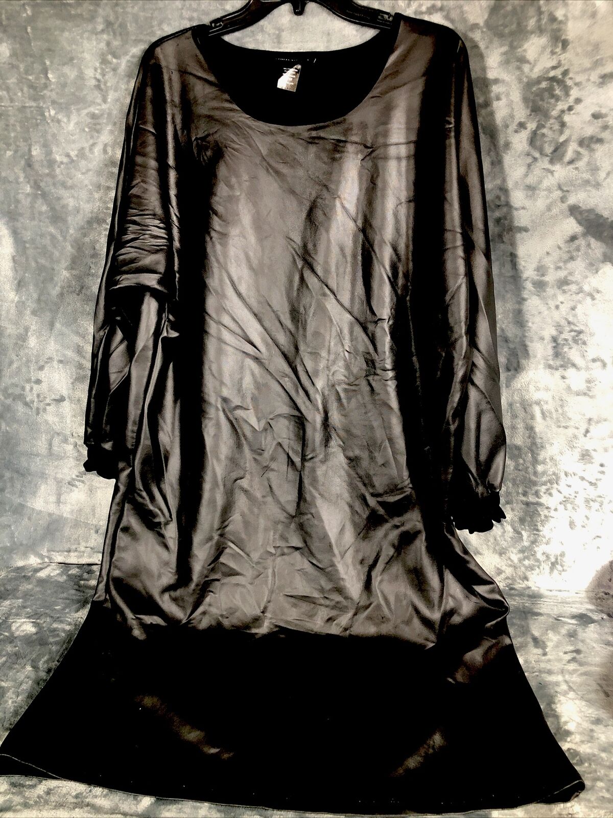 Ashley Stewart Dress Black Spandex Faux Leather Stretch Dress Size Adult 18/20