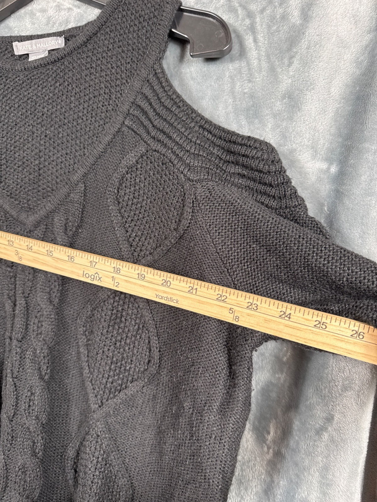Kate & Mallory Womens Black Cold Shoulder Knit Sweater Size 1X