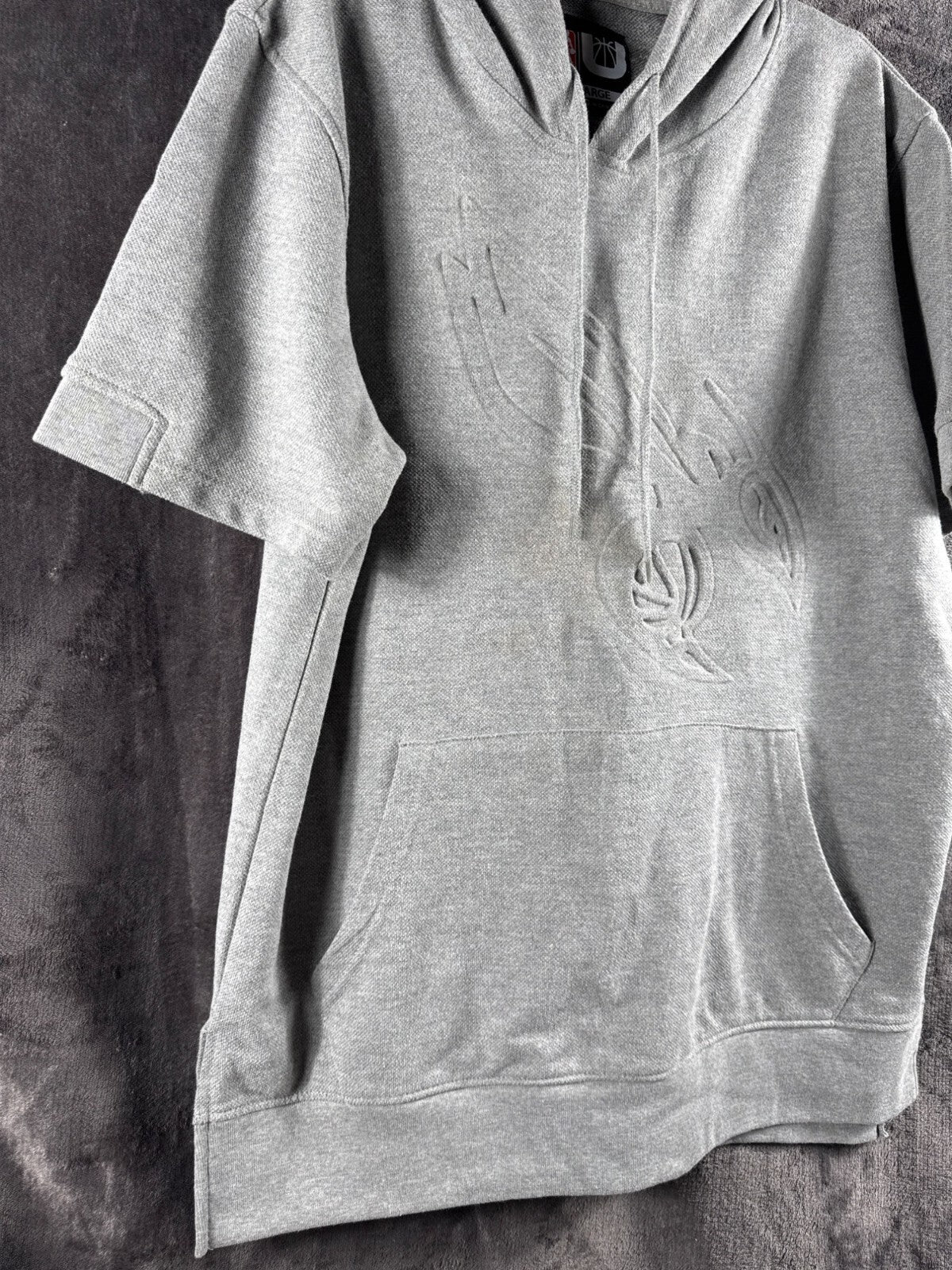 NBA Men's Gray Hoodie Sweatshirt Large - Embossed Logo