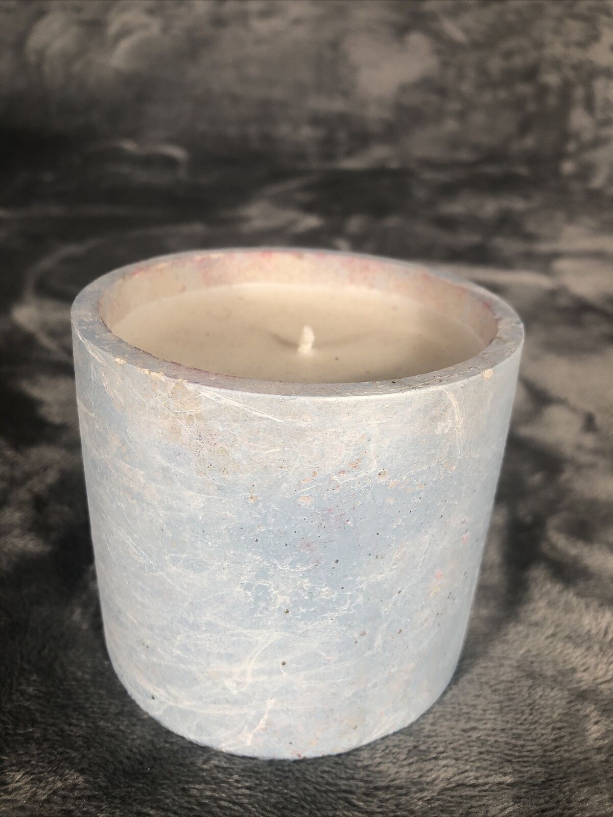 Candle Hand Poured Vanilla and Cashmere Handmade Concrete Vessel Hand Poured 