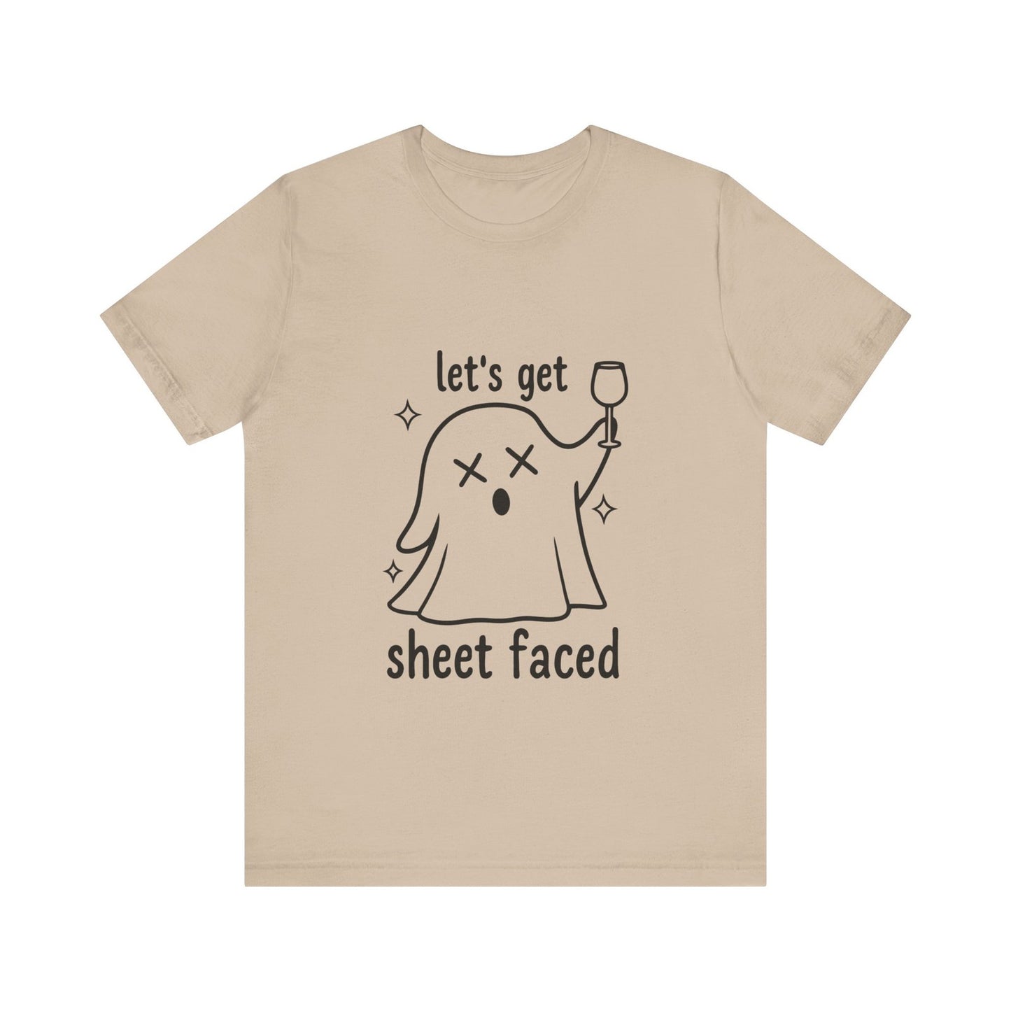 Womans Halloween Shirt Lets Get Sheet Faced Tee  Boo Crew Party Ghost Vibes Top