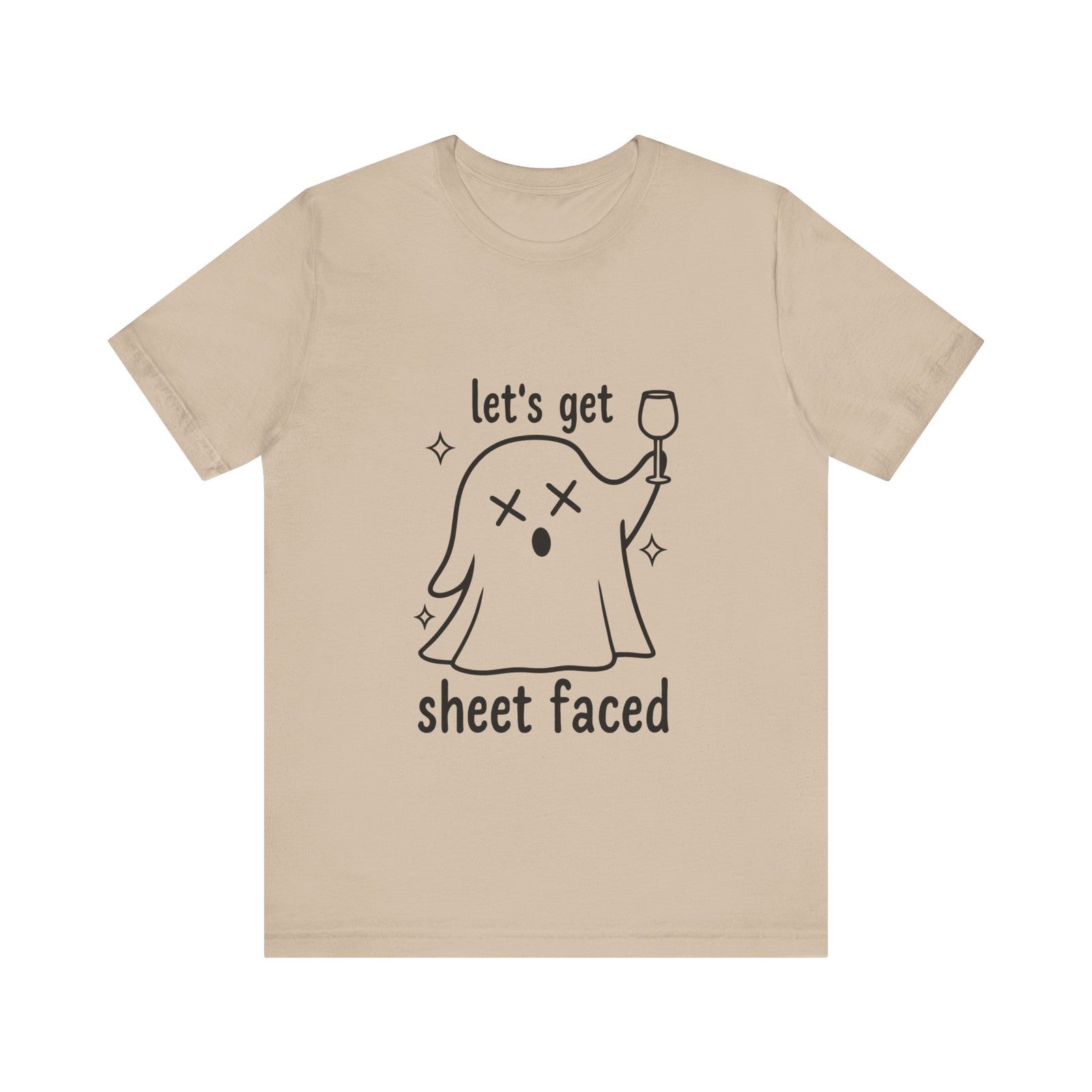 Womans Halloween Shirt Lets Get Sheet Faced Tee  Boo Crew Party Ghost Vibes Top