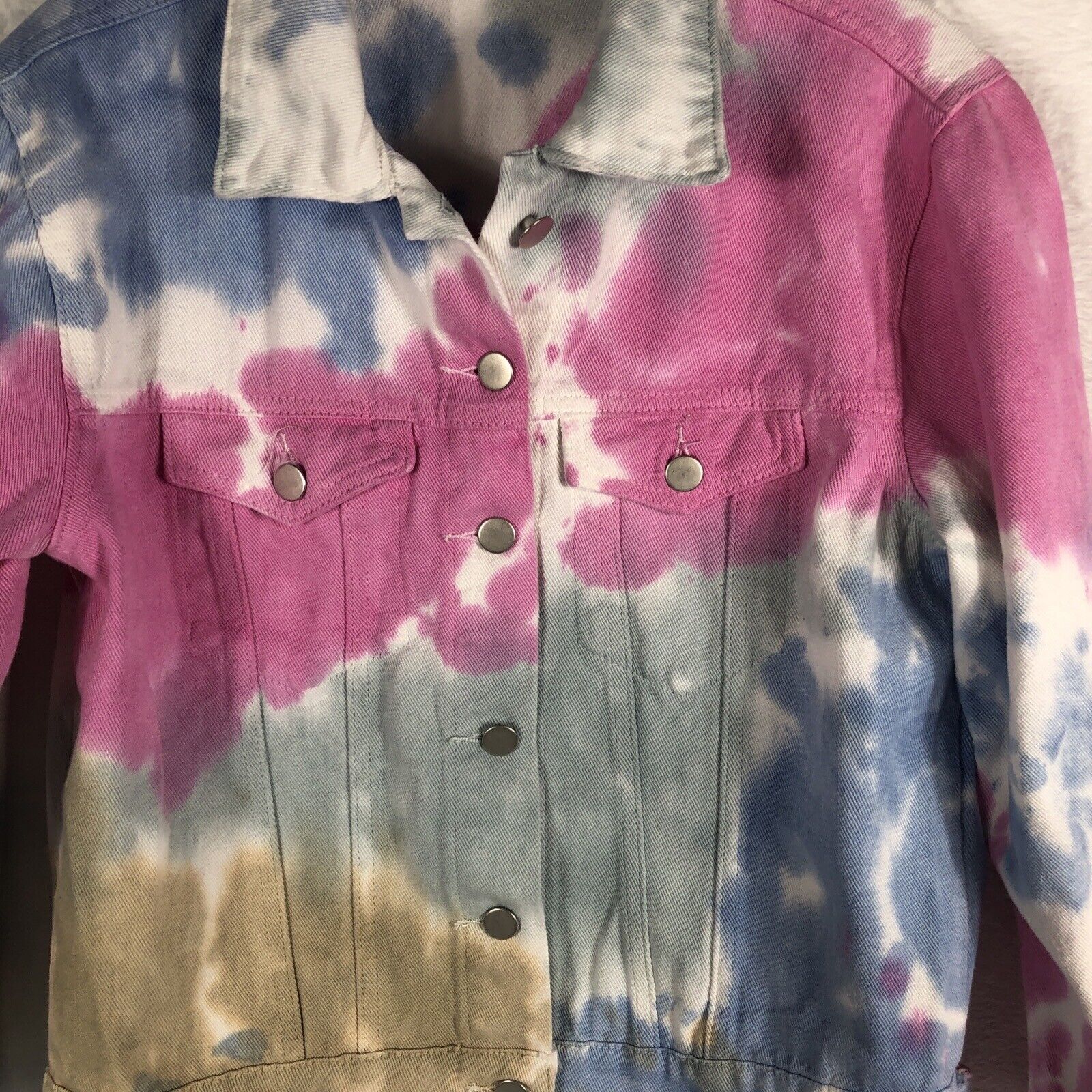 Andree Woman's Denim Tie-Dyed Jacket By Unit Size Small