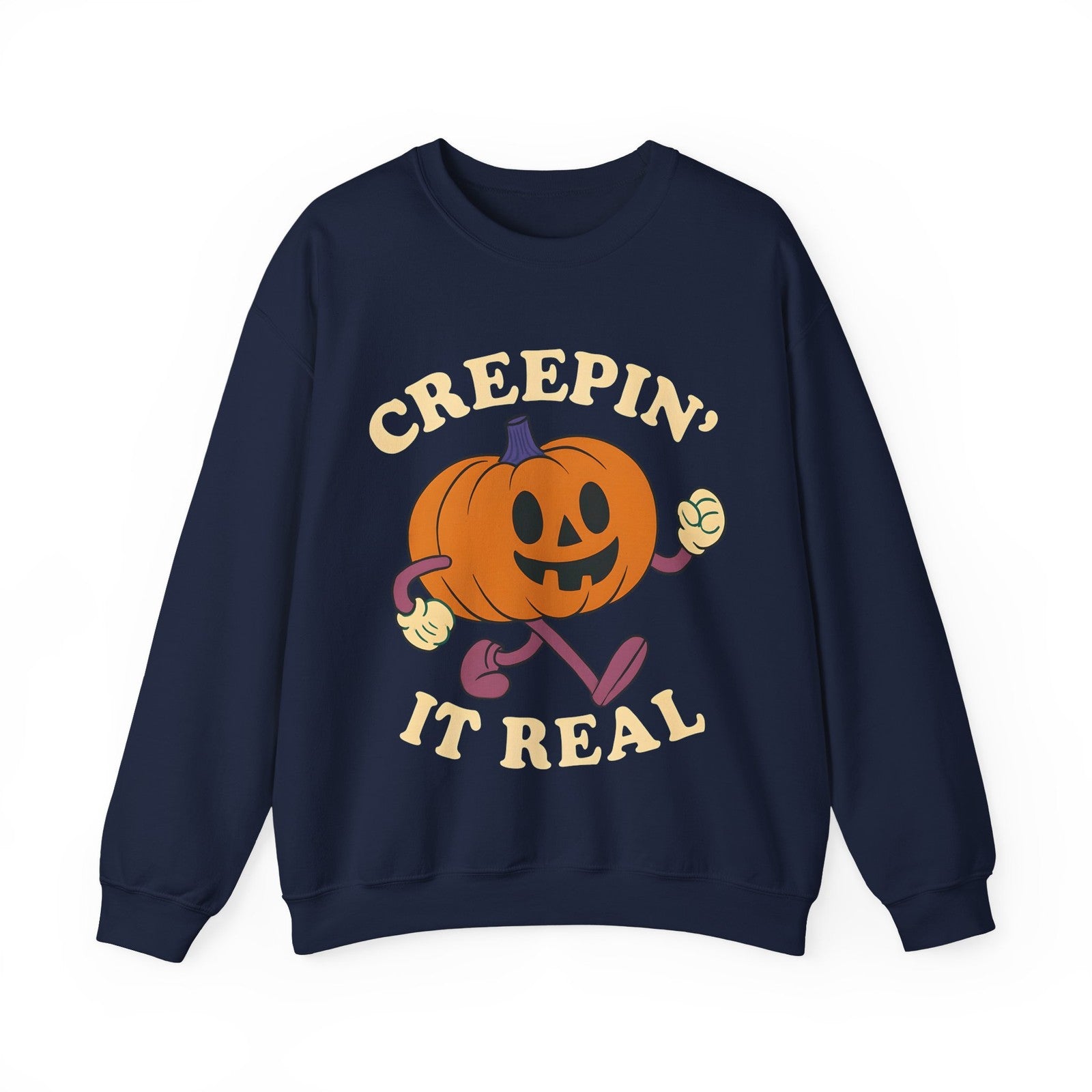 Womans Sweatshirt  Fun Creeping It Real Halloween Top Funny Ghost Pullover Shirt