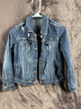 Wonder Nation Kids Denim Jacket L/G 10-12 Distressed Look Blue