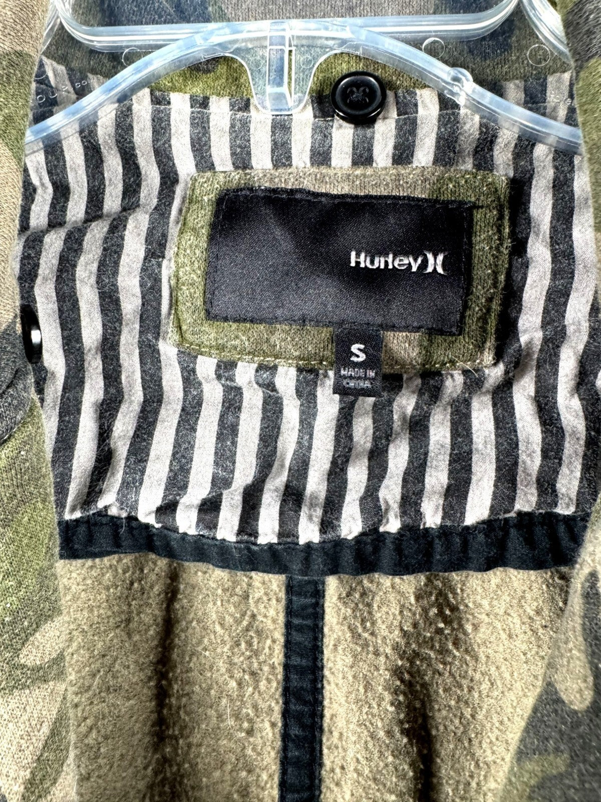Hurley Womens Camo Blazer Jacket With Striped Lining Size S