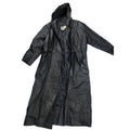 BB Dakota Coat Woman’s Leather Hooded Trench Coat Adult Medium Black
