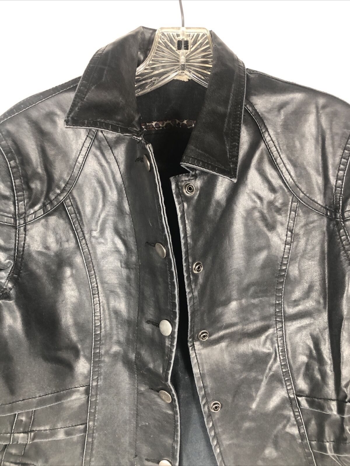 Biker Woman’s Leather Jacket Black Casual Fitted Trendy Stylish