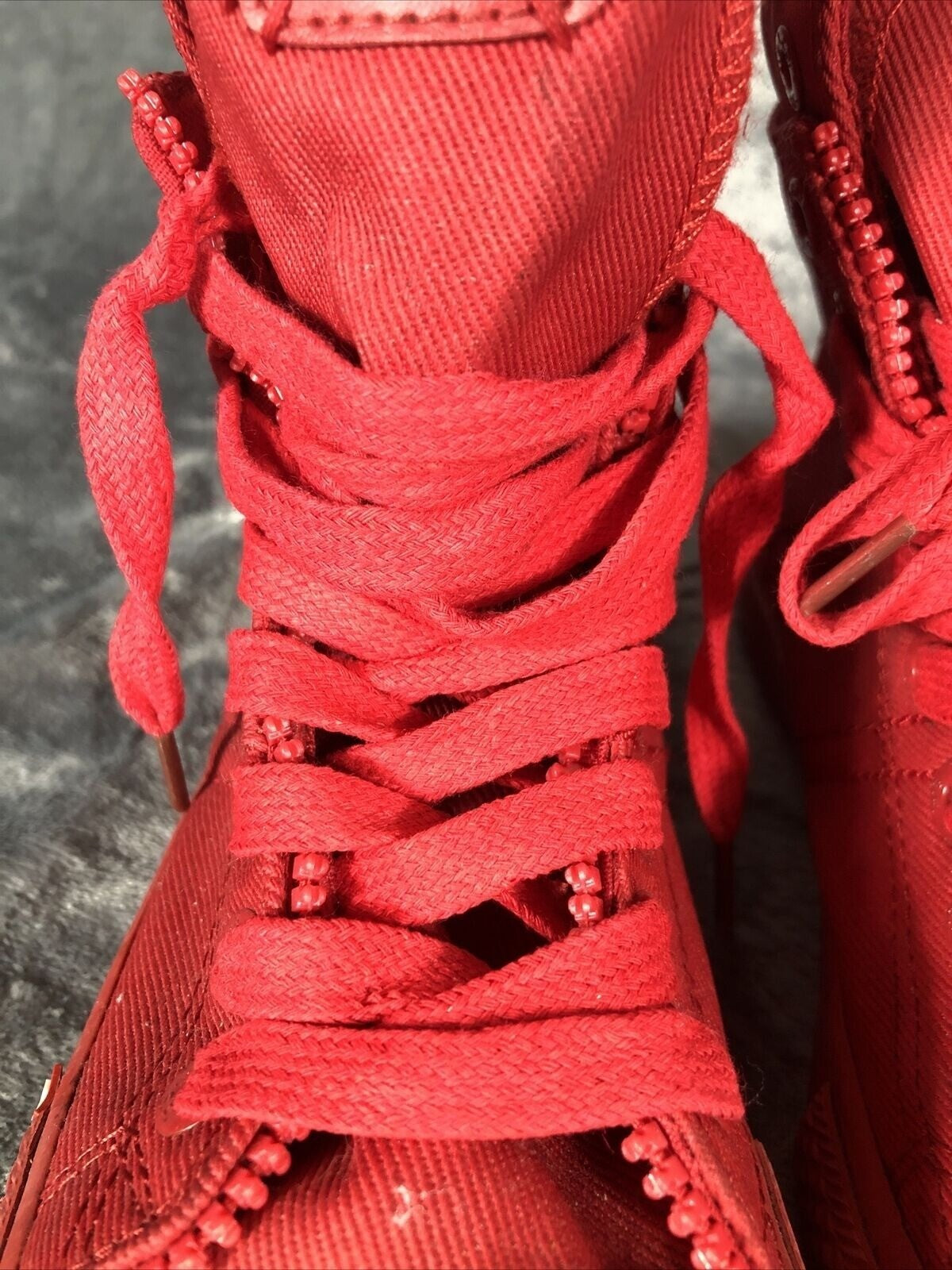 Levis Red High-Top Sneakers With Laces & Zippers Size 9