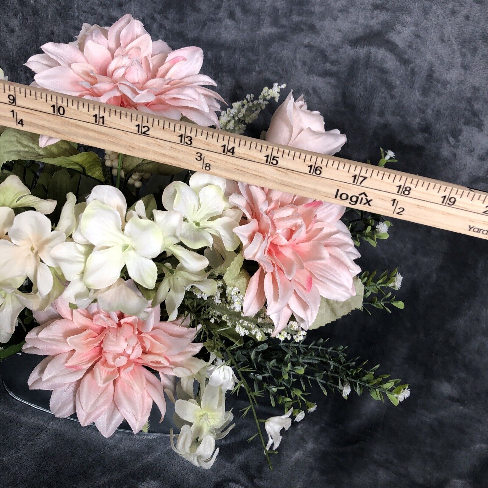 Atrificial Flower Arrangement Spring Home Decor Centerpiece Handmade Faux Accent