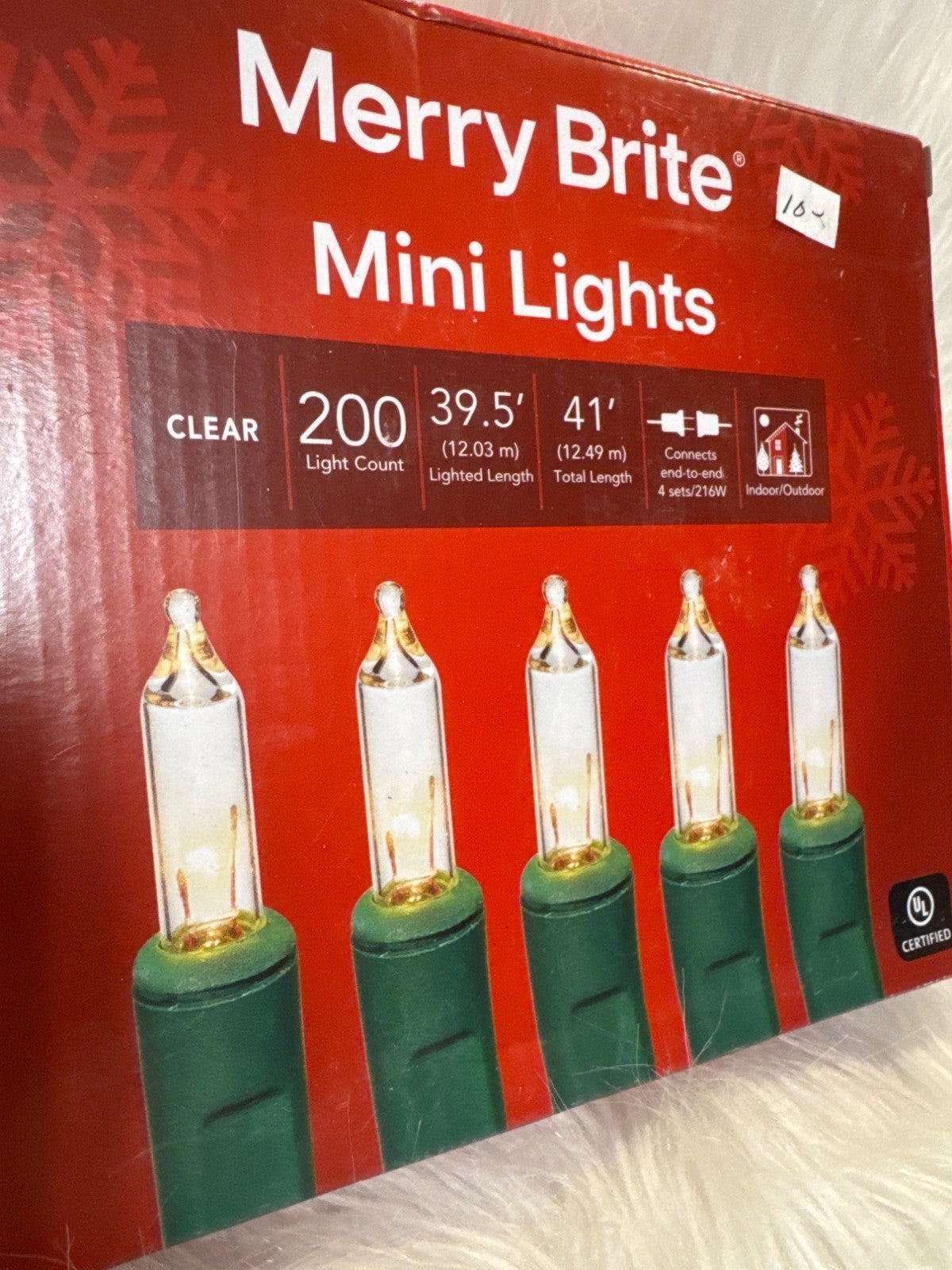 Merry Brite 200 Ct Clear Mini Lights Indoor/Outdoor 39.5 Lighted Length