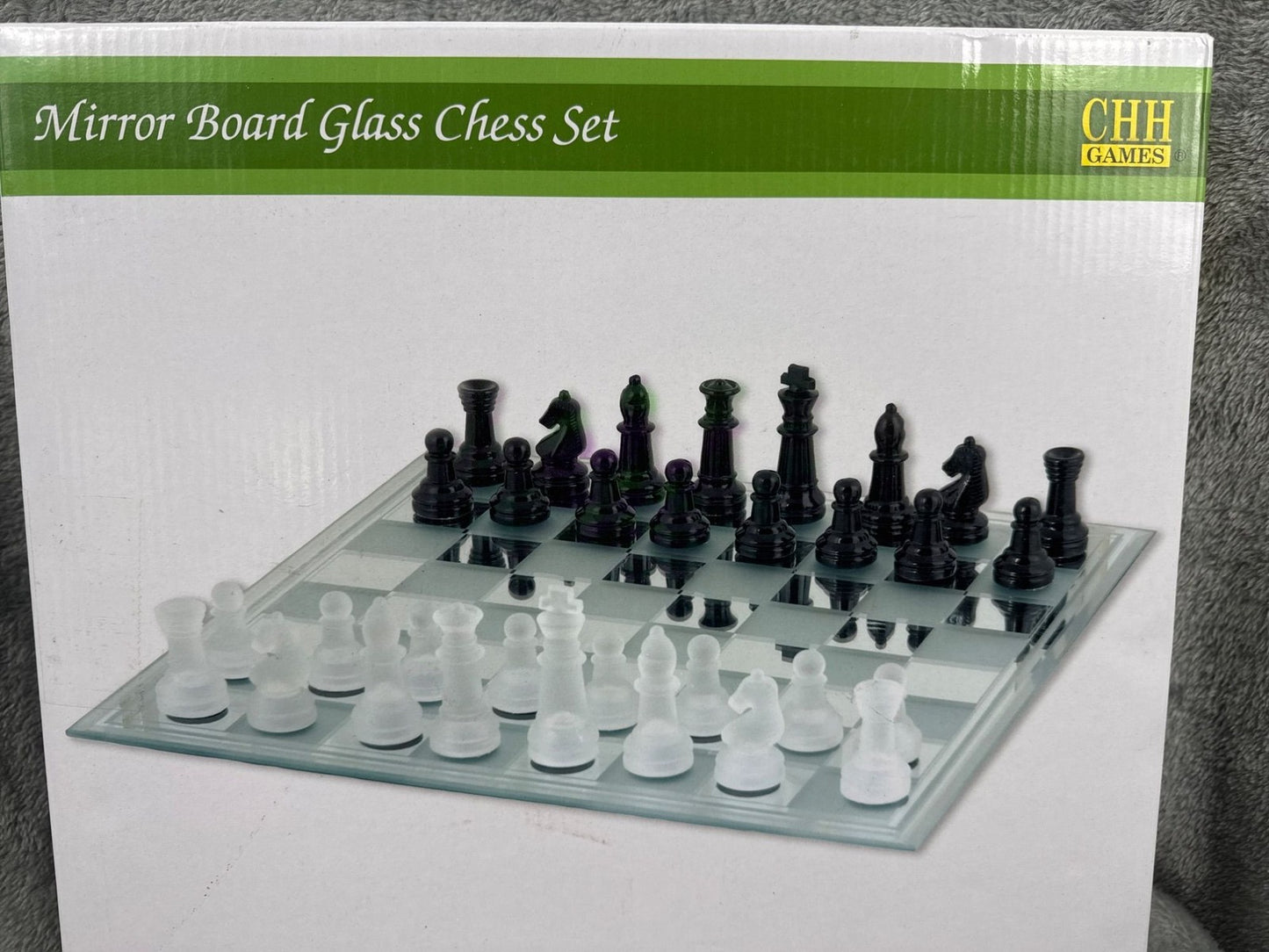 Glass Chess Set With Frosted & Clear Pieces