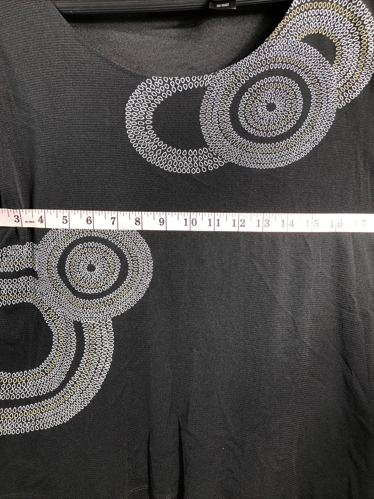 Axcess Women’s Blouse Black Gold Sliver Double Lining Size X-Large