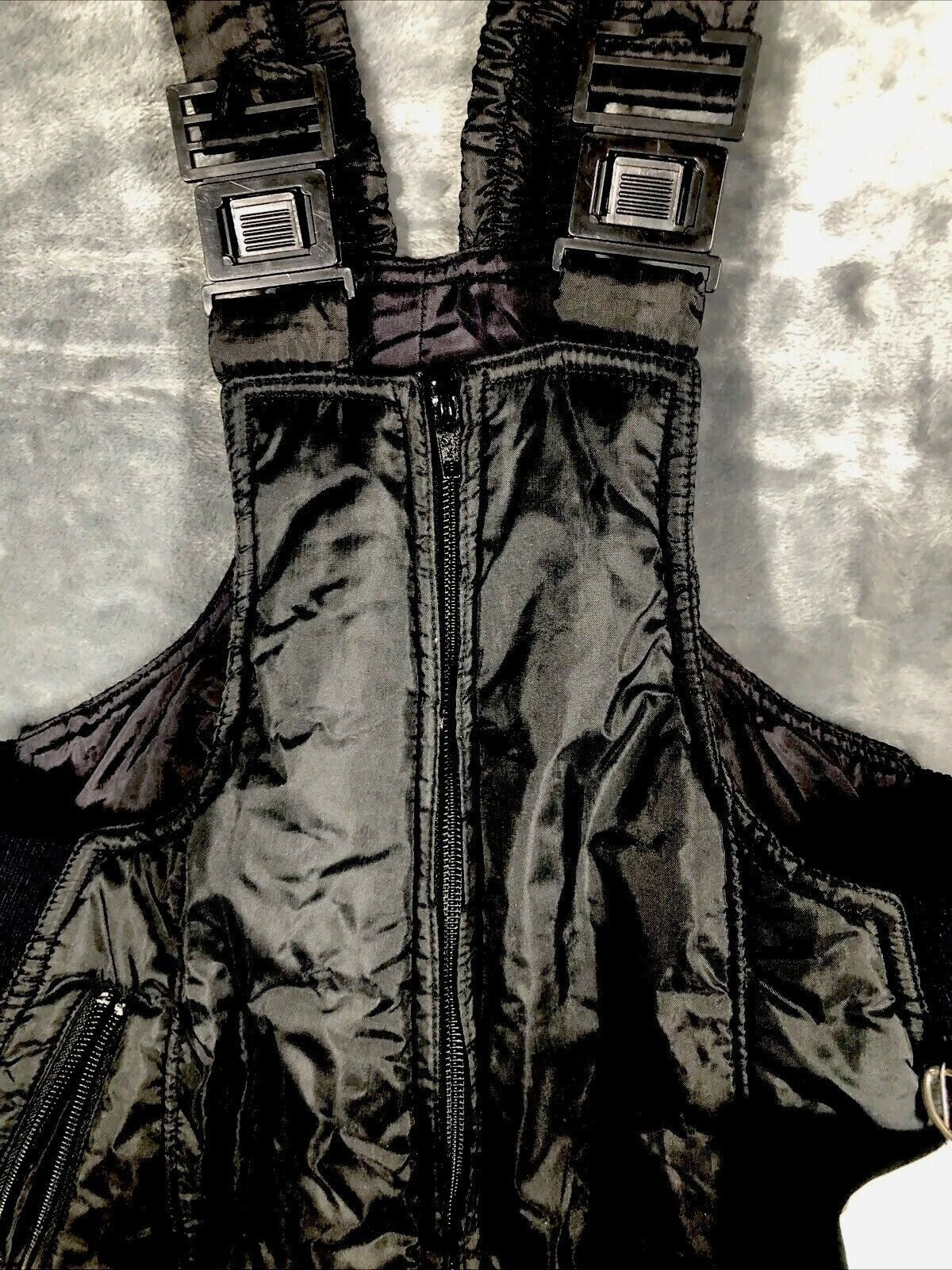 Swiss Alps Snow Bib Overalls Black Nylon & Polyester Size 12  Adjustable
