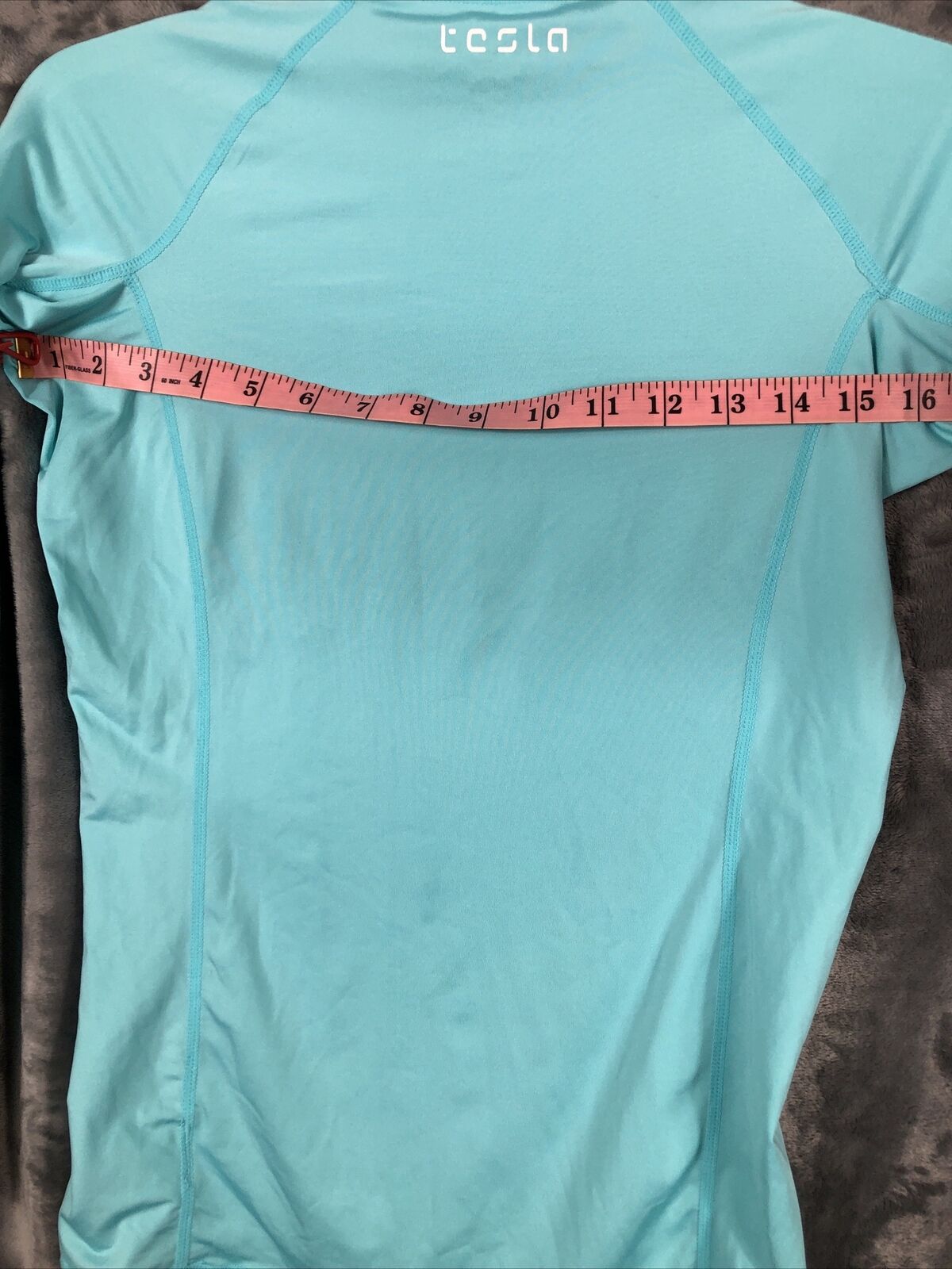 Tesla Swim Shirt Girls Size Small Teal In Color