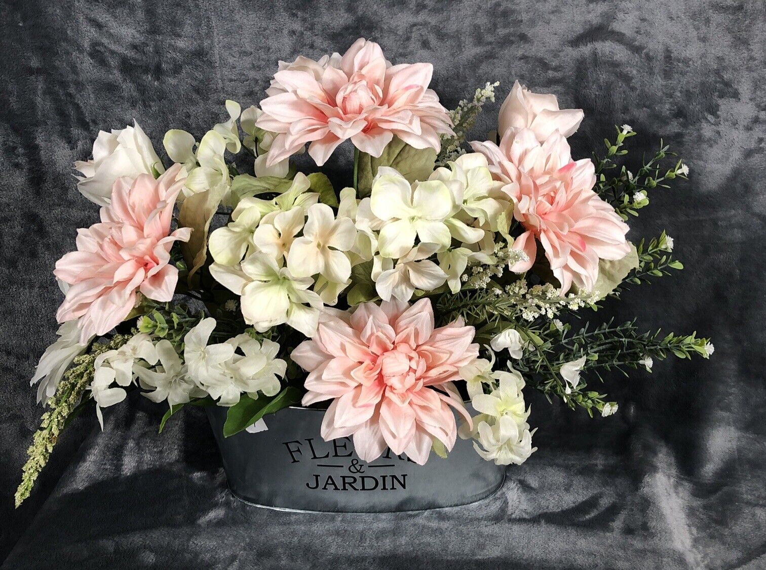 Atrificial Flower Arrangement Spring Home Decor Centerpiece Handmade Faux Accent