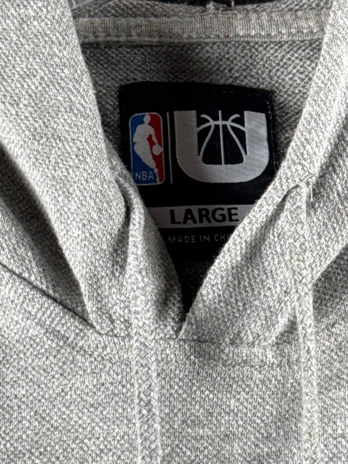 NBA Men's Gray Hoodie Sweatshirt Large - Embossed Logo