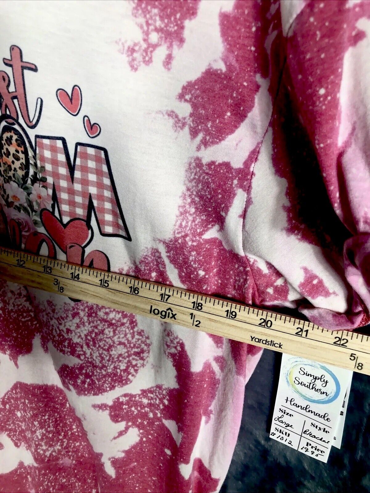 Best Mom Ever Shirt Women’s Large Custom Tye Dyed Bleached Handmade Pink T Short