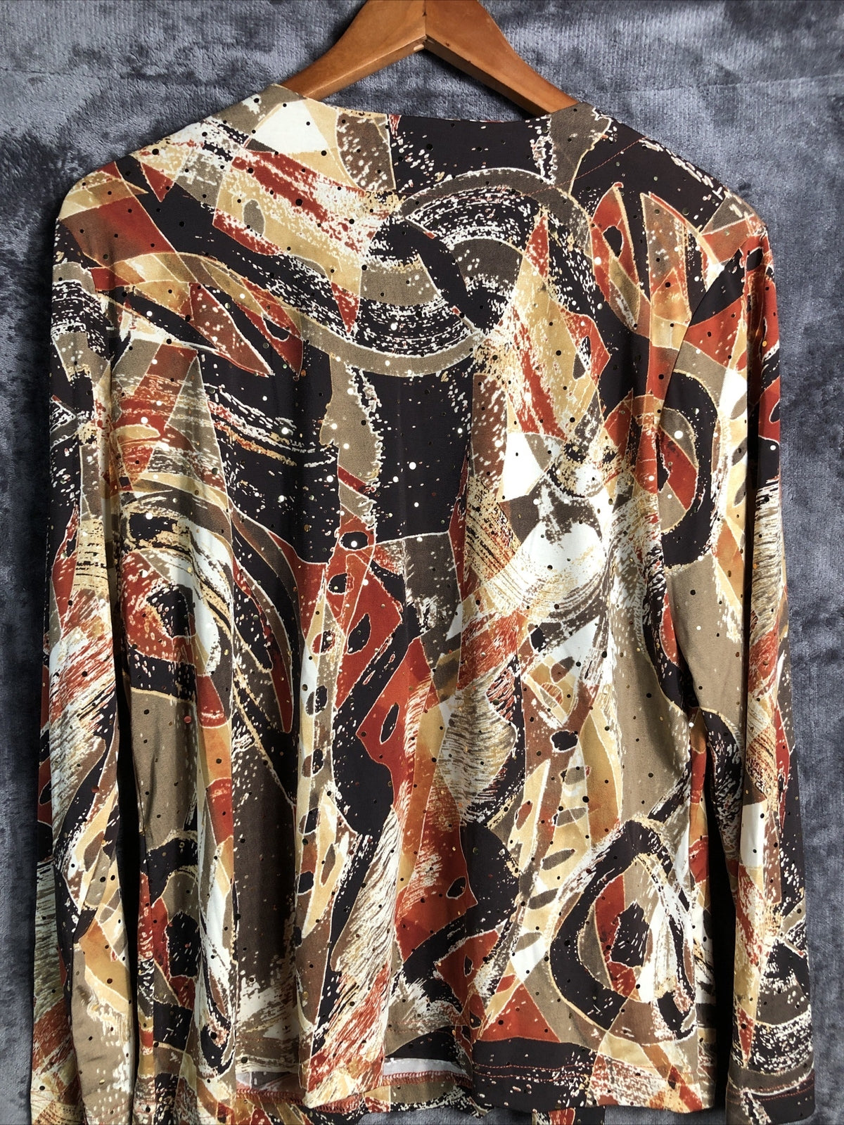 Southern Lady Women’s Geometrical Gold Sparkle  Size M Blouse