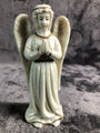 Praying Angel Ornament Vintage Sparkling Wings Without String Gold Trim