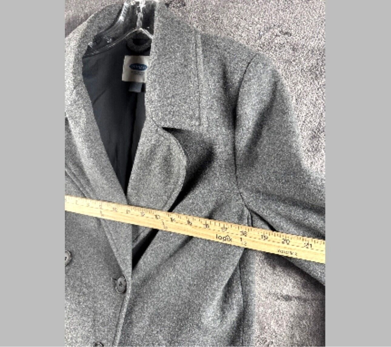 Old Navy Womens Coat Gray Wool Blend Double Breasted Peacoat Size S