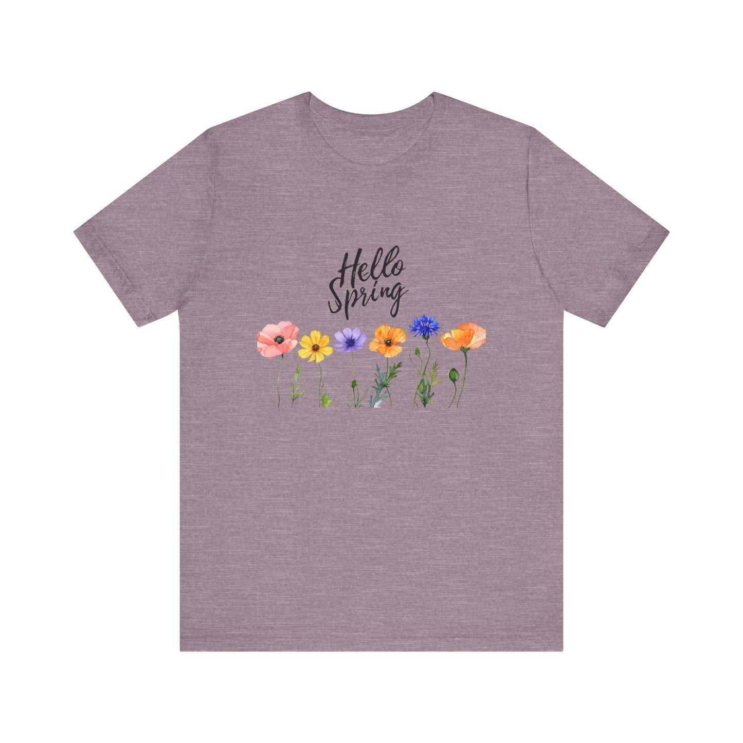 Womans T Shirt Hello Spring Shirt Floral Tee Summer T Shirt Garden Lover Top