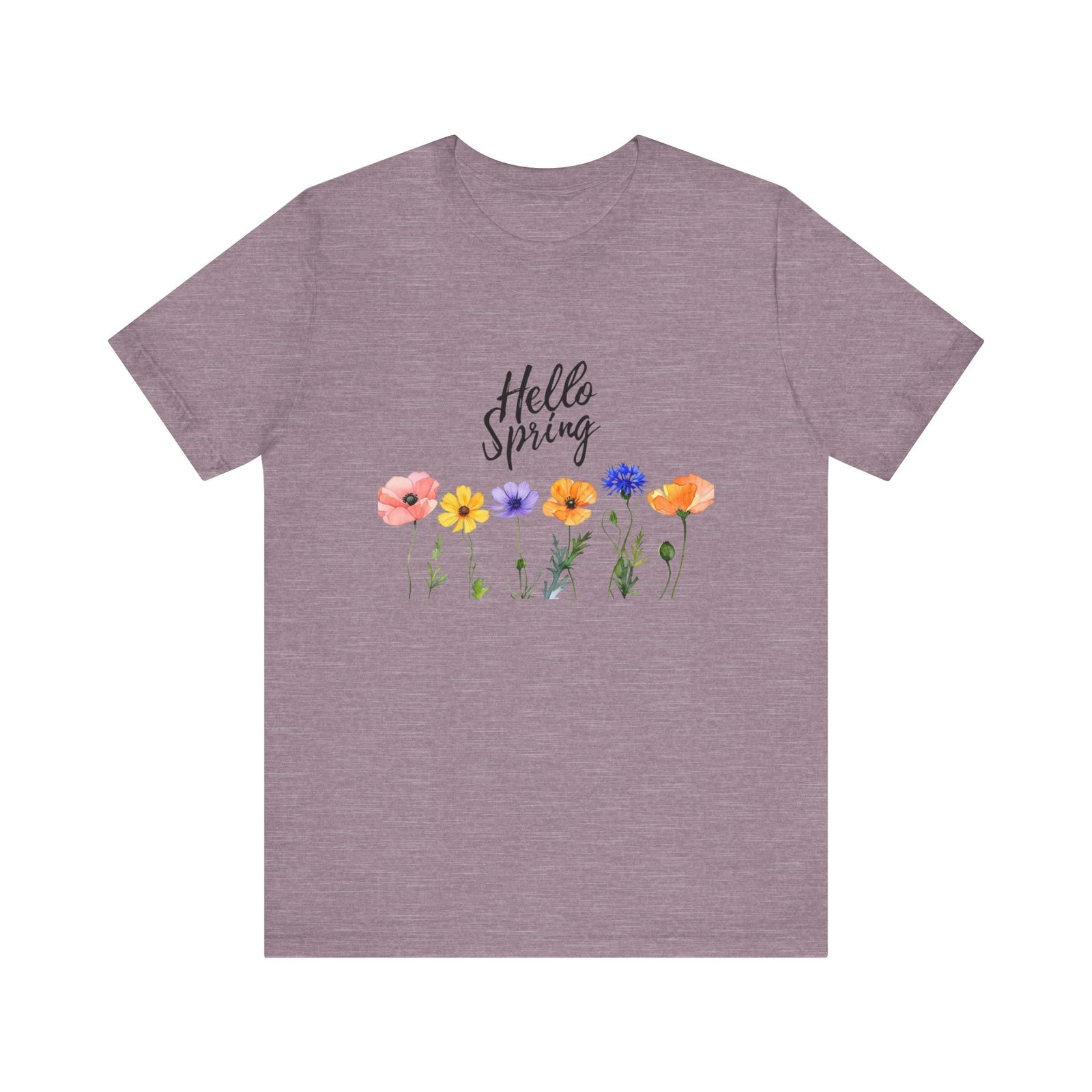 Womans T Shirt Hello Spring Shirt Floral Tee Summer T Shirt Garden Lover Top