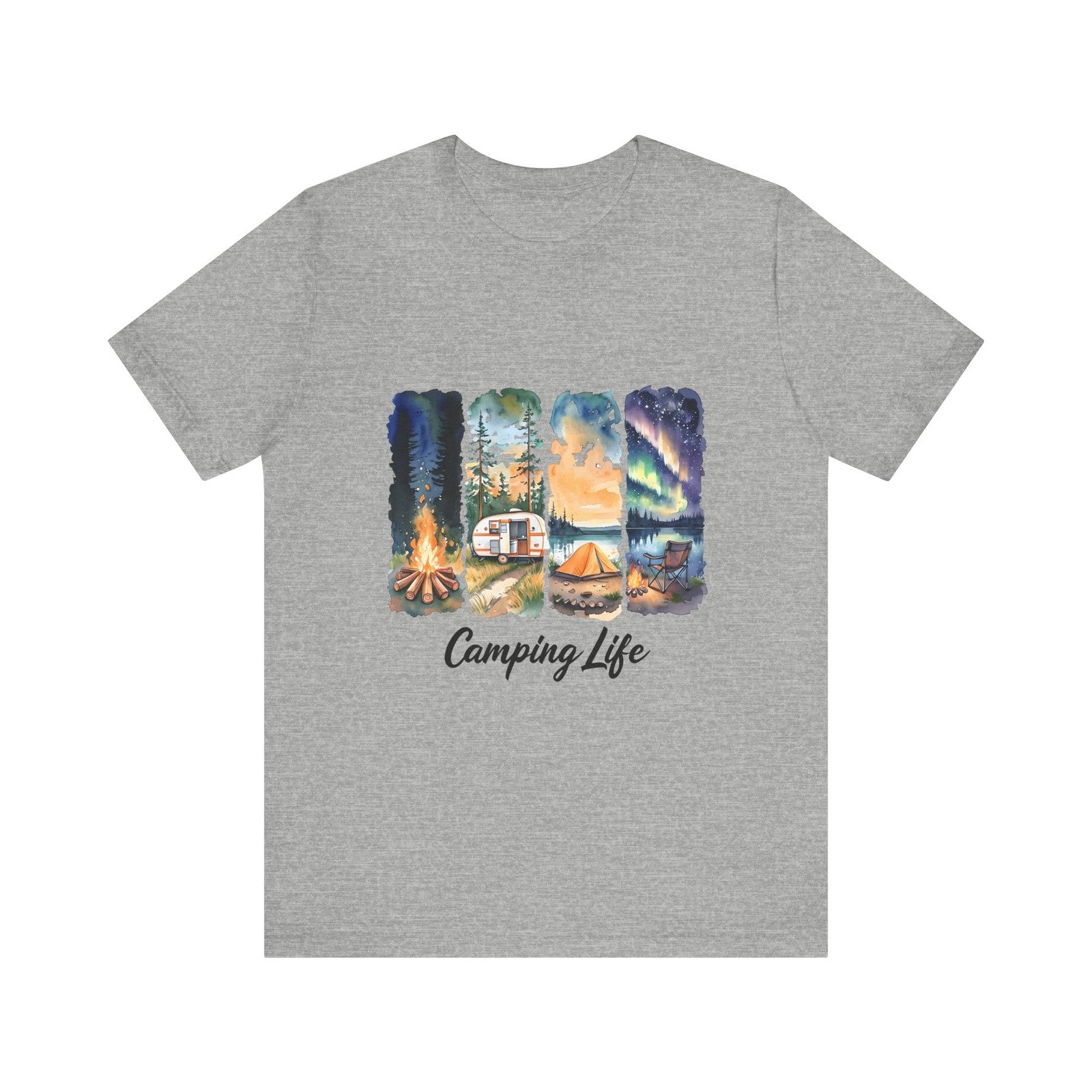 Womans Camping T Shirt RV Shirt Outdoorsy Gift Campfire Forest Hiking Nature Top