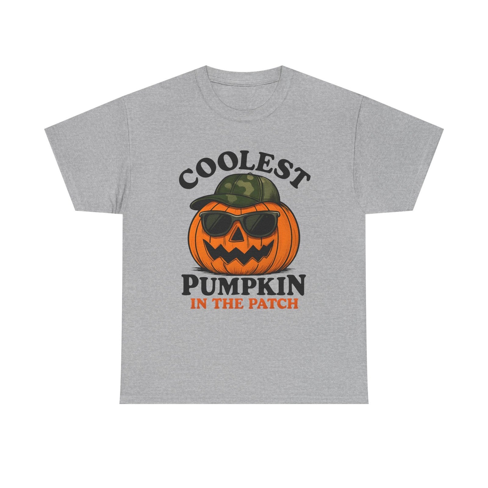 Womans T Shirt Coolest Pumpkin in the Patch Shirt Funny Fall Tee with Camo Hat