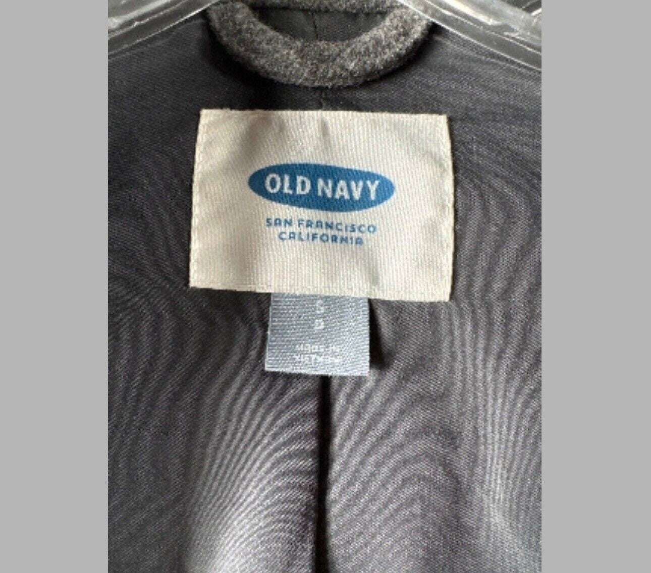 Old Navy Womens Coat Gray Wool Blend Double Breasted Peacoat Size S