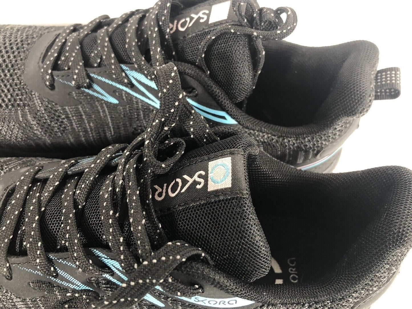 Skora Womens Shoes Athletic Running Shoes Black & Blue Lace-Up Sneakers