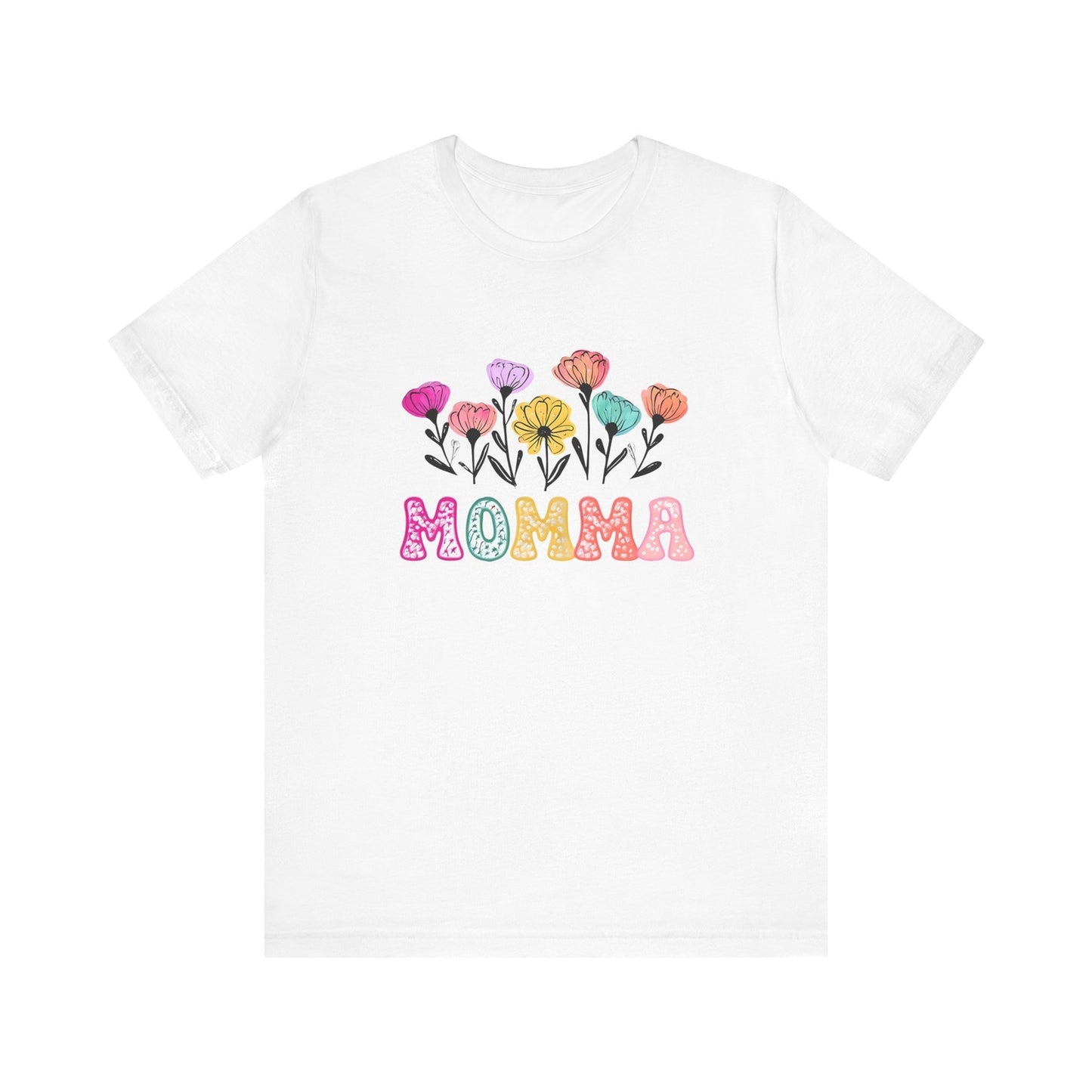 Womans T Shirt Floral Momma Tee Perfect for Mothers Day Gift Birthday Surprise