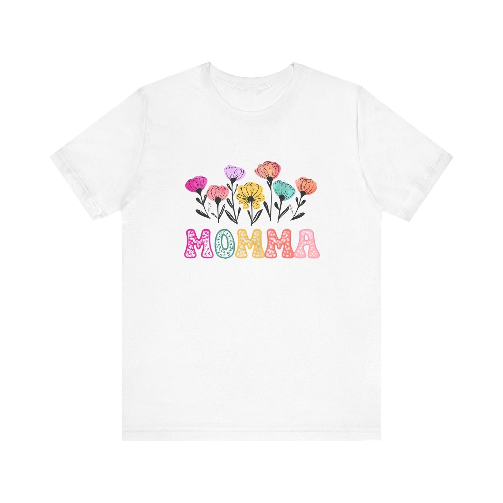 Womans T Shirt Floral Momma Tee Perfect for Mothers Day Gift Birthday Surprise
