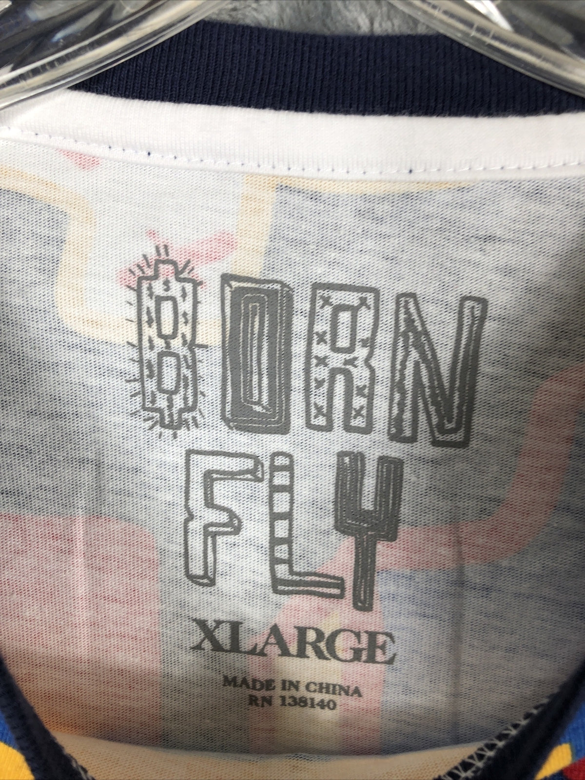 Born Fly Shirt Mens Size X-Large Tee Stitch Details