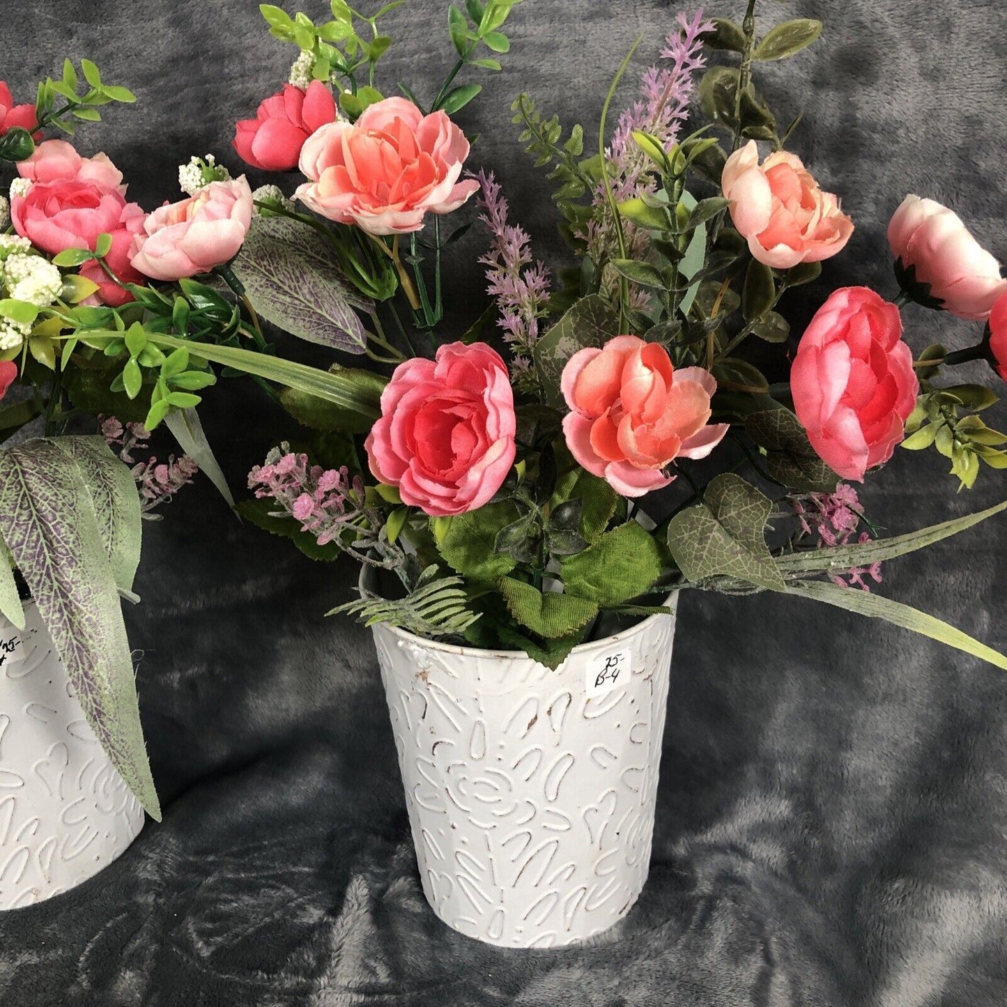 Artificial Hanging Flower Arrangements Handmade Floral Decor Two Piece Set