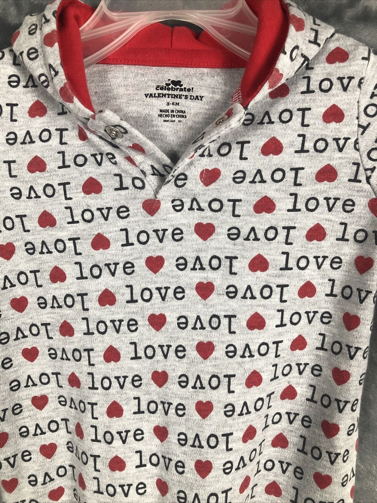 Valentine’s Day Baby 3 To 6 Months One Piece Outfit Celebrate