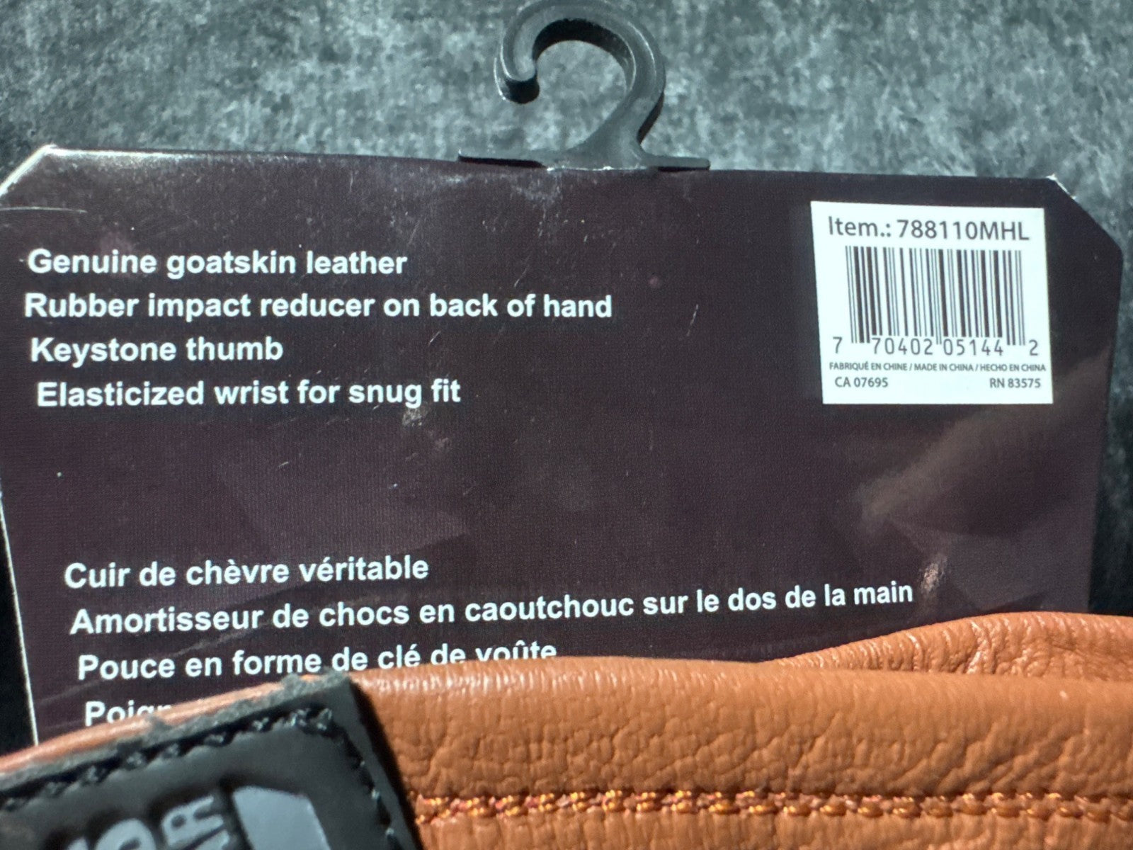 Holmes Workwear L Impact-Rezis Leather Gloves With Rubber Impact Reducer & Keyst