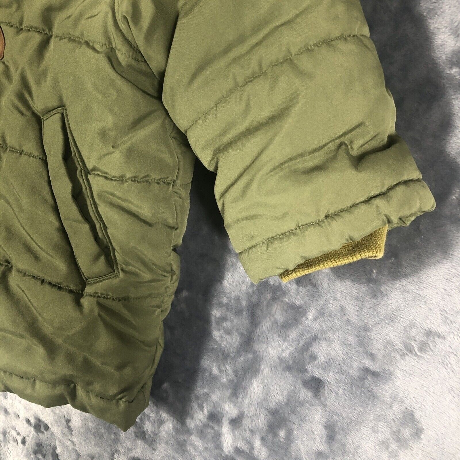 Toddler Green Duffle Coat With Toggle Closures & Hood