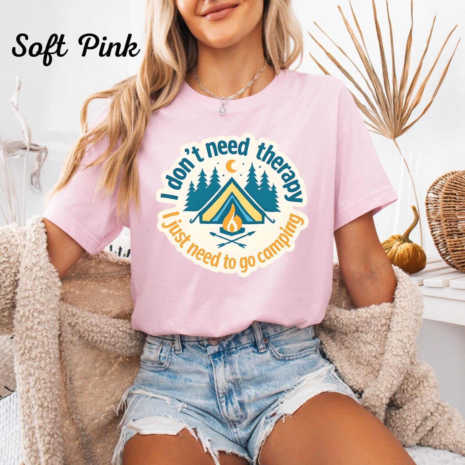 Womans Camping Shirt I dont Need Therapy I Just Need To Go Camping 