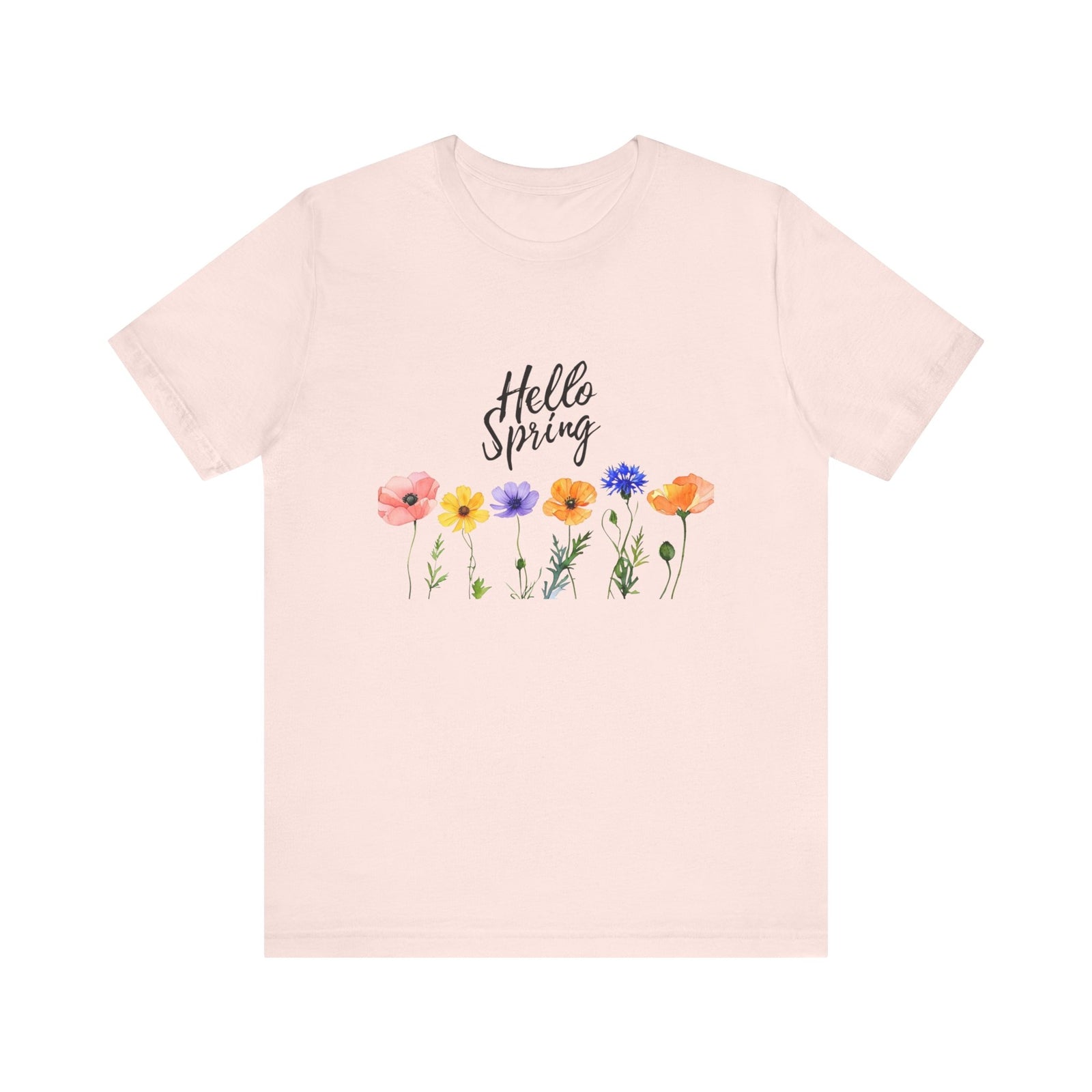 Womans T Shirt Hello Spring Shirt Floral Tee Summer T Shirt Garden Lover Top