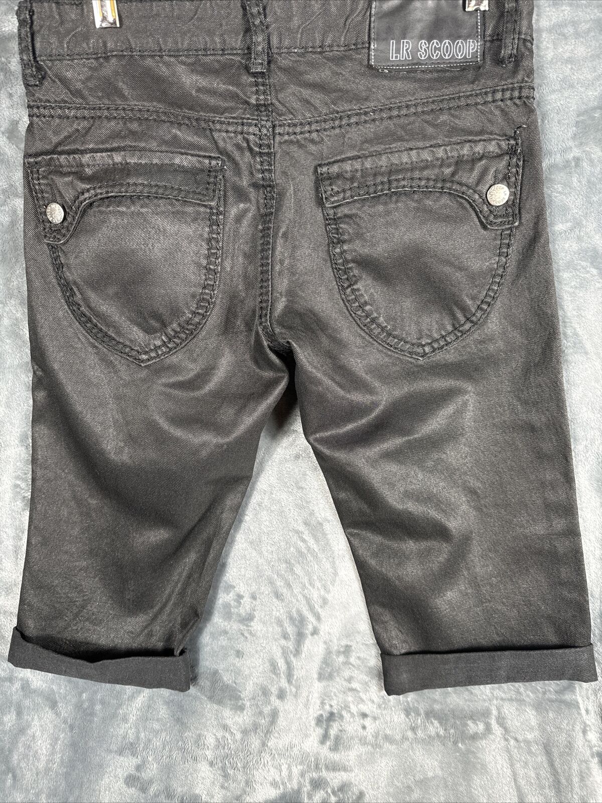 LR Scoop Modern Fit Men's Shorts Black Size 34 Flat Front 100% Cotton