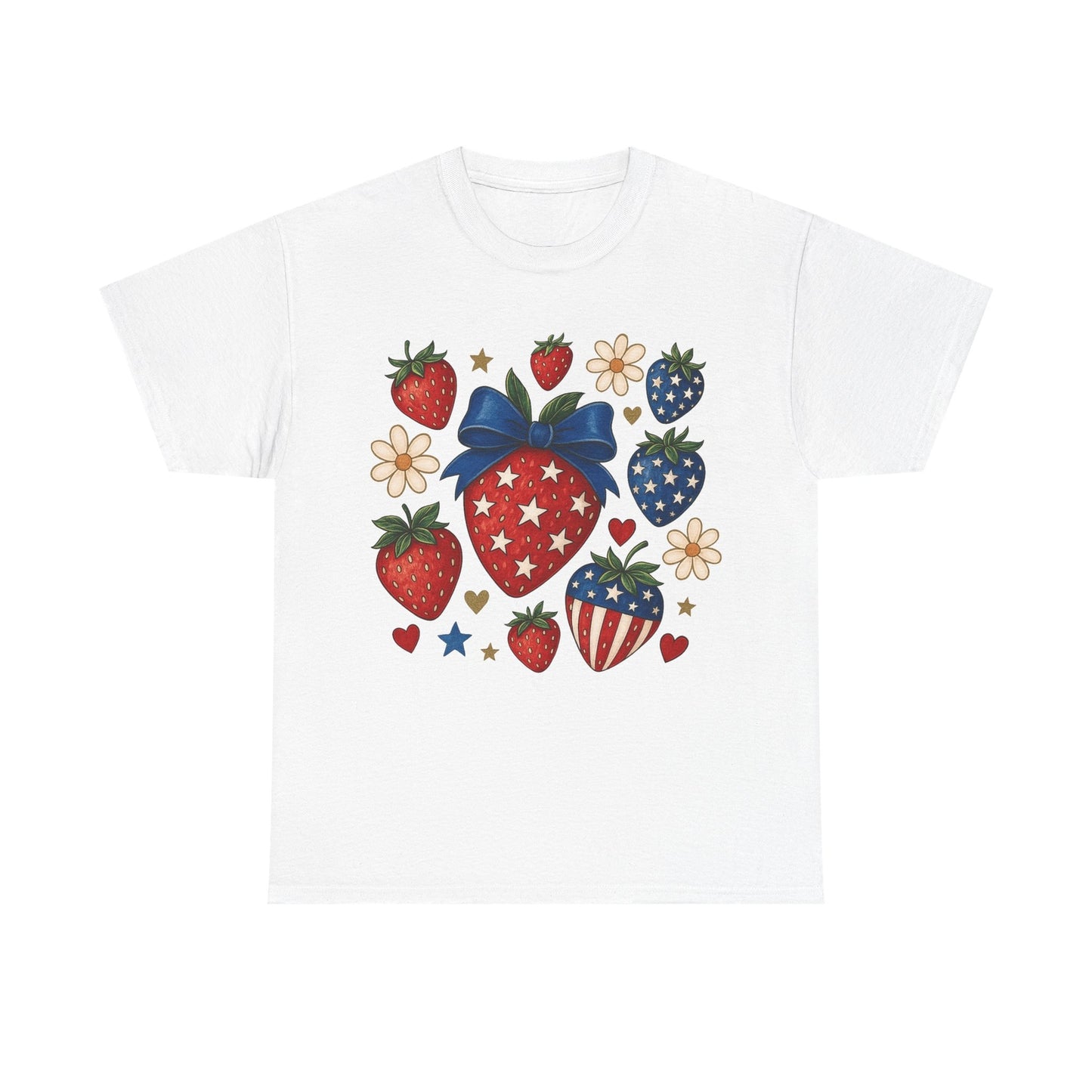 Womens Shirt 4th of July Strawberry & Croquet T-Shirt Patriotic Independence Day