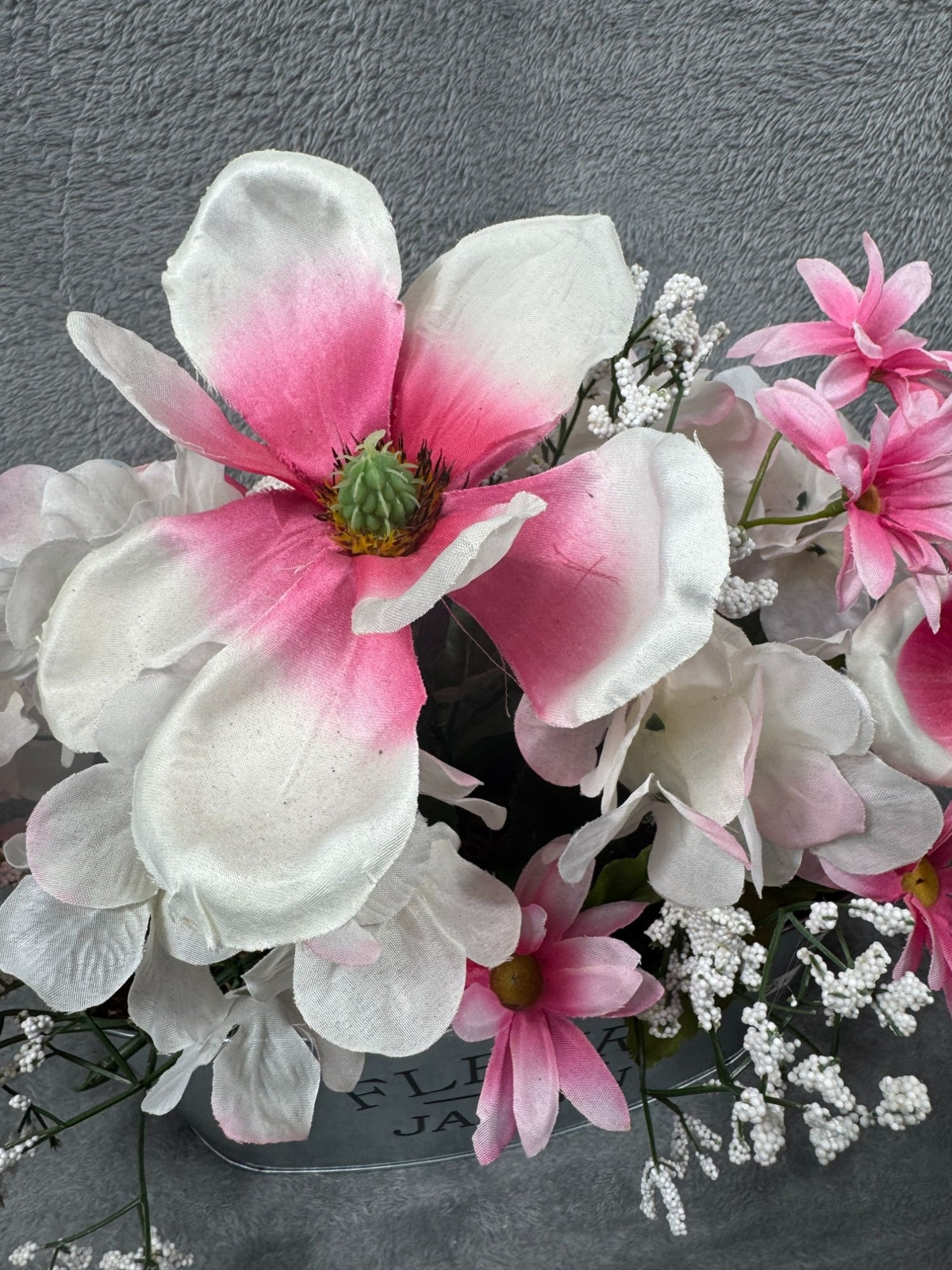 Spring & Summer Flower Arrangement Artificial Flower Pink & White Floral