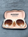 My Eye Dr. Sunglasses Beige Oversized Gradient Brown Lenses & Protective Case