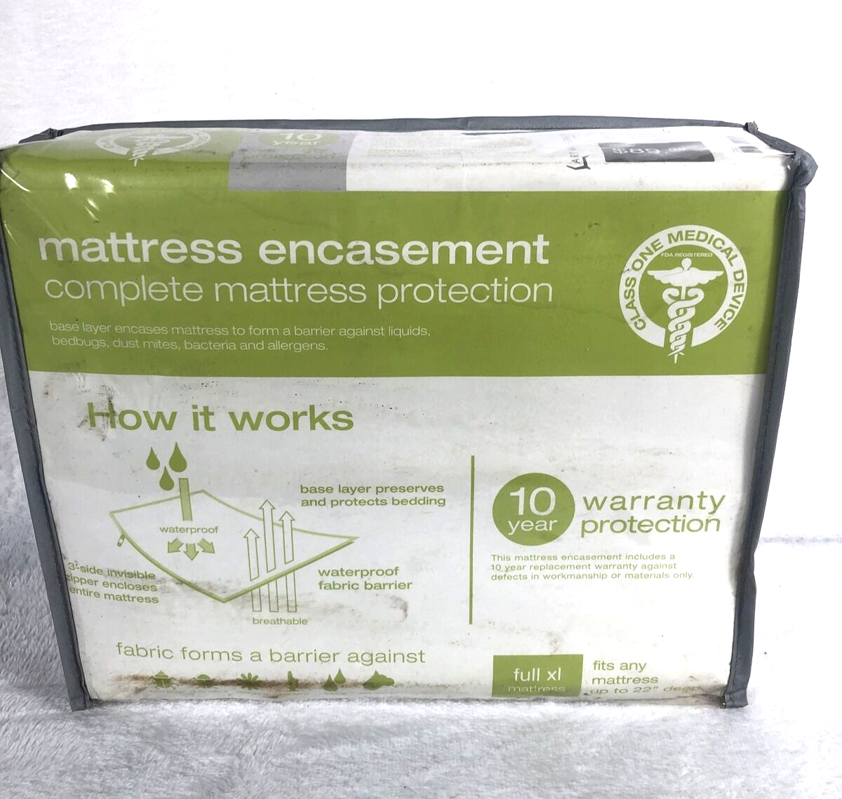 Waterproof Mattress Cover Zipper Full X L 22" Deep Fitted Protector 10YR Waranty