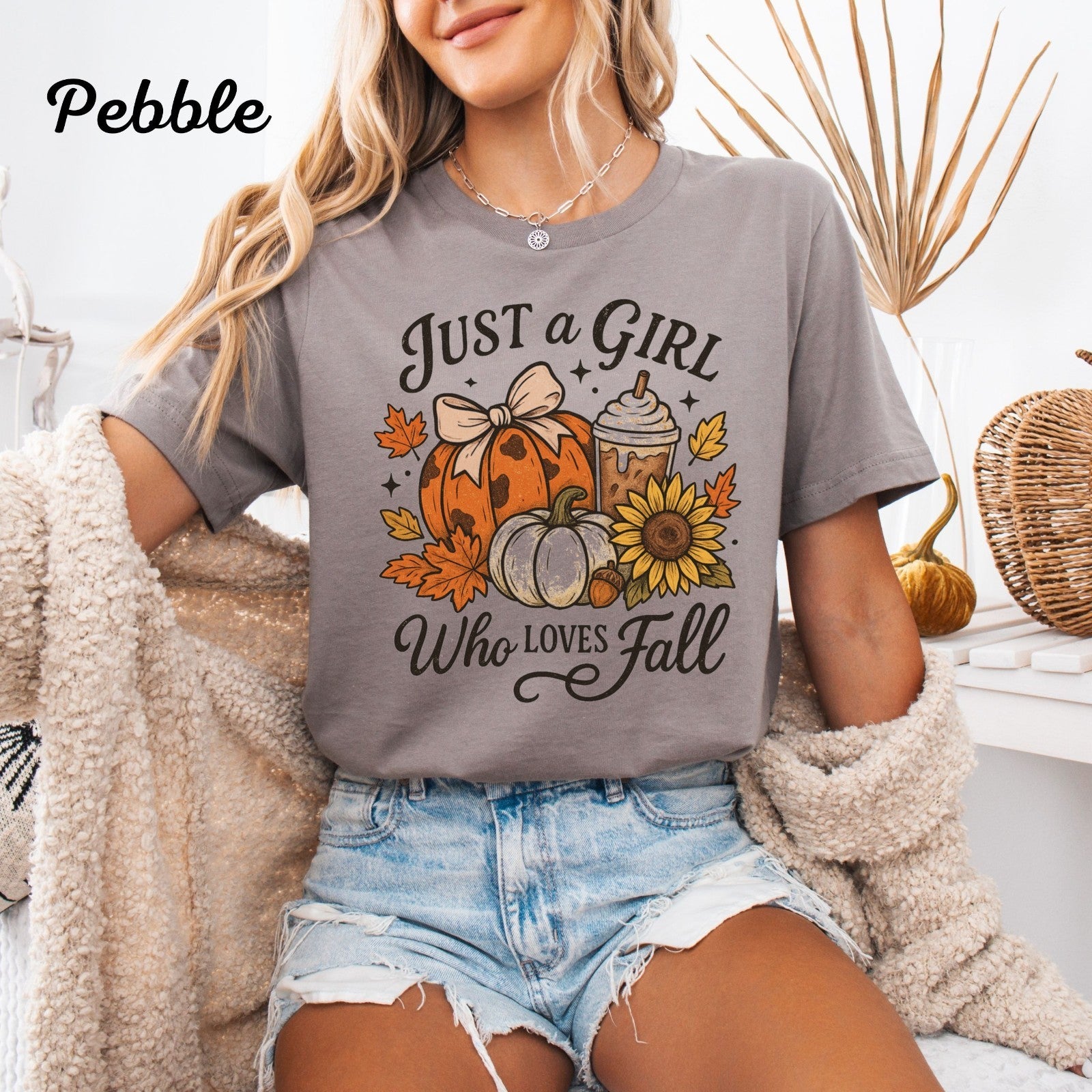 Womans Fall Shirt Just a Girl Who Loves Pumpkin Football And Coquette Bows Top