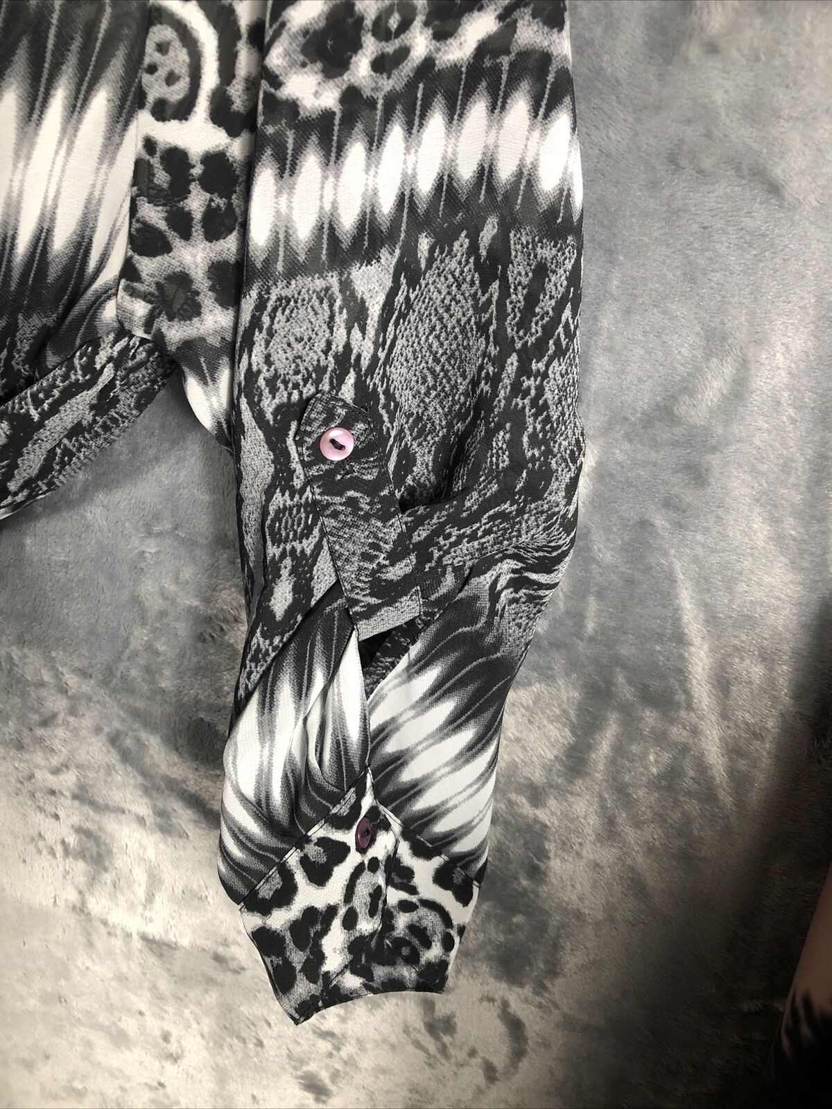 Antilim Femme Women’s Blouse Black & White Top X Large